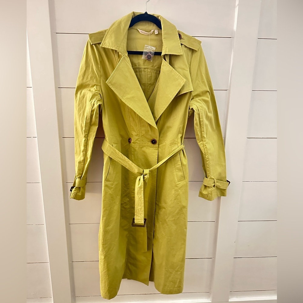 NWOT M SOFT SURROUNDINGS Brixton green double button belted woman trench coat - Picture 2 of 16